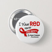 Ik heb rood Draag voor mijn grootmahartziekte Ronde Button 5,7 Cm (Voorkant /achterkant)