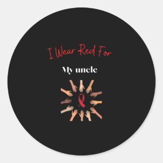 Ik heb rood Draag voor mijn oom. Ronde Sticker