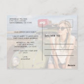 Ik heb Roos Gold Photo Moving Announge verplaatst Briefkaart (Achterkant)