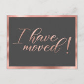 Ik heb Roos Gold Photo Moving Announge verplaatst Briefkaart (Voorkant)