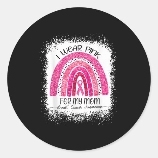 Ik heb roze draag voor oktober ronde sticker (Voorkant)