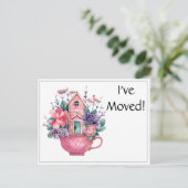 Ik heb Roze Sprookjeshuis in Teacup Briefkaart ver (Staand voorkant)