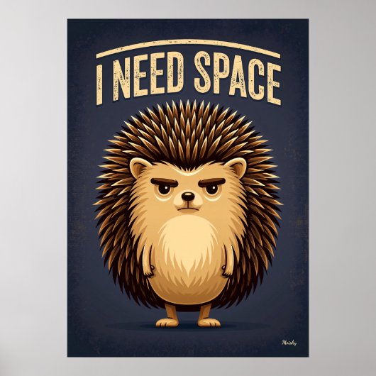 Ik heb ruimte nodig Egel – Grappig stripfiguur Poster (Voorkant)