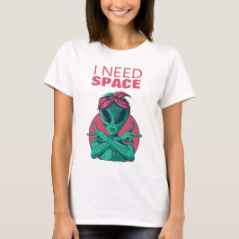 Ik heb ruimte nodig Funny Alien Introvert Sociale  T-shirt