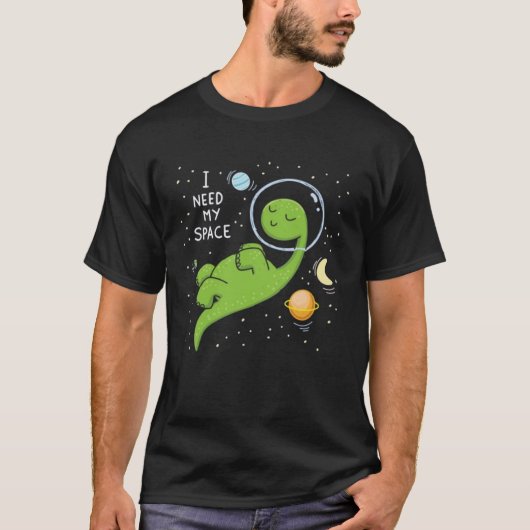 Ik heb ruimte nodig, Funny Dinosaur Space, Astrona T-shirt (Voorkant)