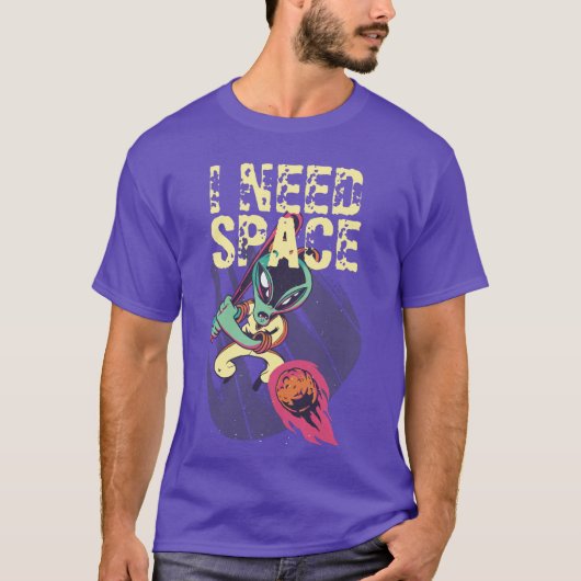 Ik heb ruimte nodig, grappige Alien Introvert Soci T-shirt (Voorkant)