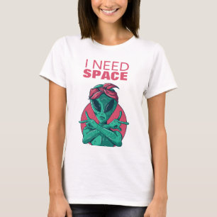 Ik heb ruimte nodig, grappige Alien Introvert Soci T-shirt