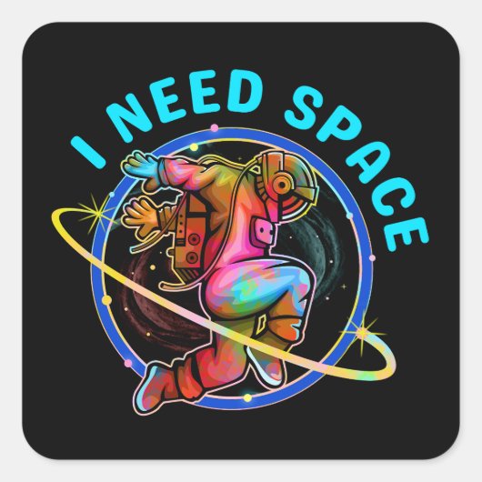 IK HEB RUIMTE NODIG VIERKANTE STICKER (Voorkant)
