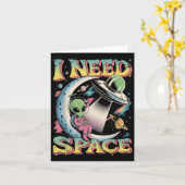 Ik heb ruimteastronomie nodig Alien Retro Kaart (Gele Bloem)