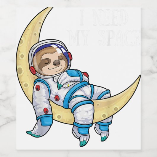Ik heb ruimteveer astronaut moonas buitenspa nodig wijn etiket (Enkel label)