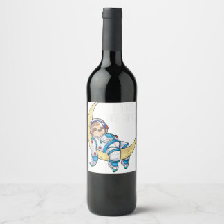 Ik heb ruimteveer astronaut moonas buitenspa nodig wijn etiket