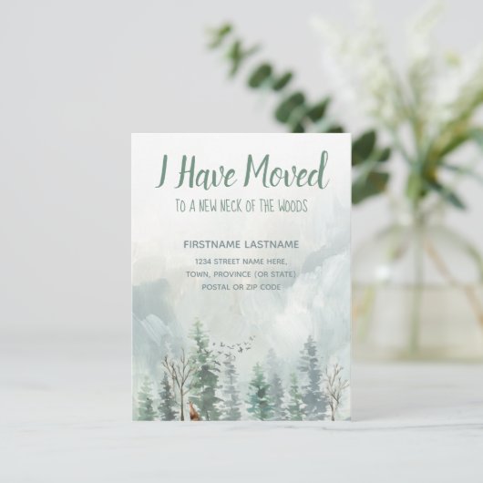 Ik heb Rustisch bos verplaatst Briefkaart (Staand voorkant)