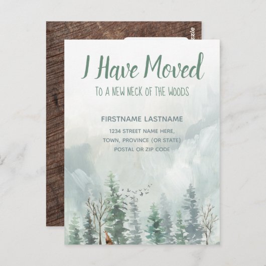 Ik heb Rustisch bos verplaatst Briefkaart (Voorkant / Achterkant)