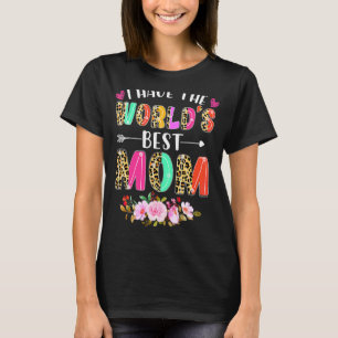 Ik heb 's werelds beste mama bloemenhart Happy Mot T-shirt