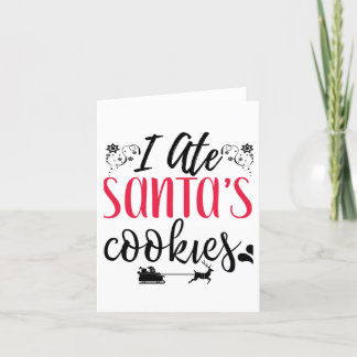 Ik heb Santa's Cookies Wenskaart gegeten Feestdagen Kaart