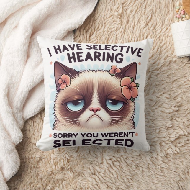 Ik Heb Selectief Gehoor Fun Cat Liefhebber Cadeau Kussen (Deken)