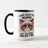 Ik Heb Selectief Gehoor Grappig Kattenliefhebber C Mok (Links)