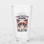 Ik Heb Selectief Gehoor Grappige Kattenliefhebber Glas (Achterkant)