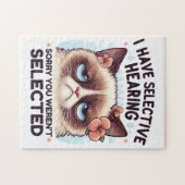 Ik Heb Selectief Gehoor Grappige Kattenliefhebber  Legpuzzel (Horizontaal)
