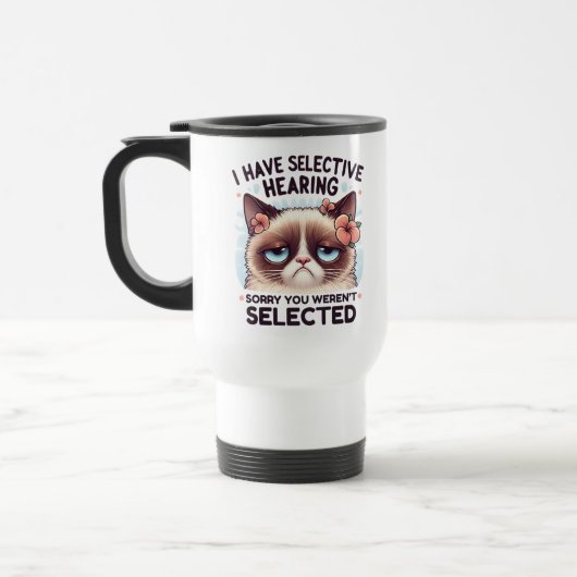 Ik Heb Selectief Gehoor Grappige Kattenliefhebber Reisbeker (Links)