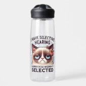 Ik Heb Selectief Gehoor Grappige Kattenliefhebber  Waterfles (Voorkant)