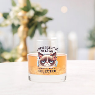 Ik Heb Selectief Gehoor Grappige Kattenliefhebber Whisky Glas