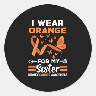 Ik heb Sinaasappel Draag voor mijn zus Nierkanker Ronde Sticker