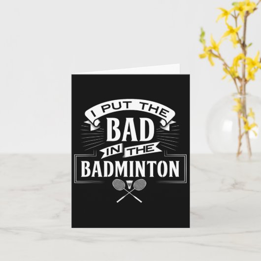 Ik heb slecht in badminton speler rackets shuttle kaart (Gele Bloem)
