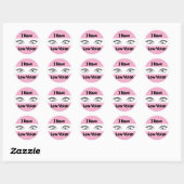 Ik heb slecht zicht - roze ogen ronde sticker (Vel)
