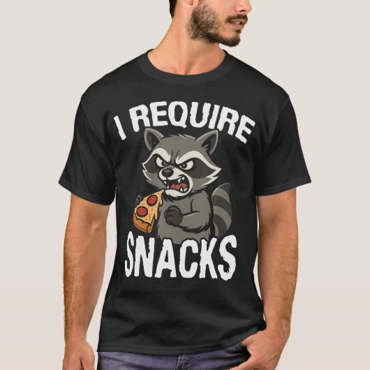 Ik heb Snacks Dier Meme T-shirt Grappige Wasbeer P (Voorkant)