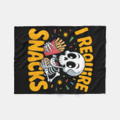 Ik heb snacks nodig Fun Halloween Skeleton Meme Fa Fleece Deken (Voorkant (Horizontaal))