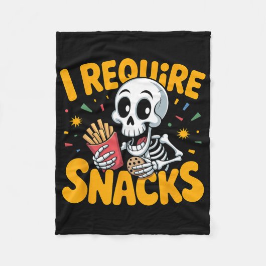 Ik heb snacks nodig Fun Halloween Skeleton Meme Fa Fleece Deken (Voorkant)