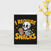 Ik heb snacks nodig Fun Halloween Skeleton Meme Fa Kaart (Gele Bloem)