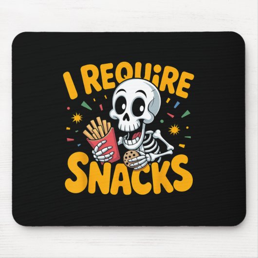 Ik heb snacks nodig Fun Halloween Skeleton Meme Fa Muismat (Voorkant)