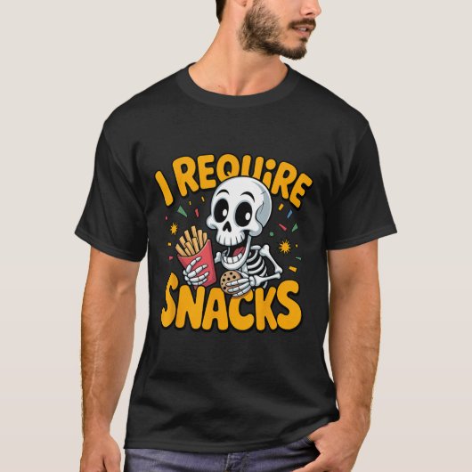 Ik heb snacks nodig Fun Halloween Skeleton Meme Fa T-shirt (Voorkant)
