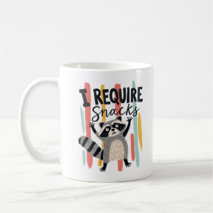 Ik heb snacks nodig Funny Raccoon Design Koffiemok