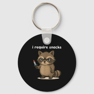 Ik heb snacks nodig Funny Raccoon Sleutelhanger