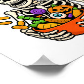 Ik heb snacks nodig Grappig skelet Halloween meme Poster (Hoek)