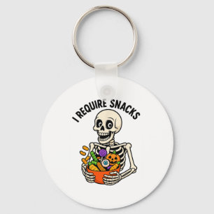 Ik heb snacks nodig Grappig skelet Halloween meme Sleutelhanger