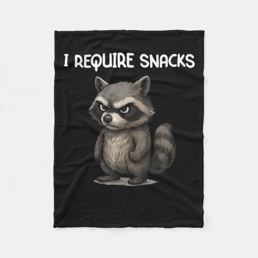 Ik heb snacks nodig Grappige wasbeer Meme Snack Lo Fleece Deken (Voorkant)