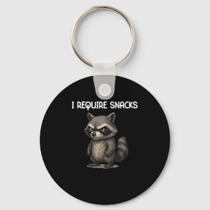 Ik heb snacks nodig Grappige wasbeer Meme Snack Lo Sleutelhanger