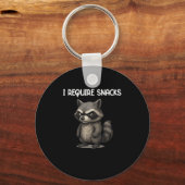 Ik heb snacks nodig Grappige wasbeer Meme Snack Lo Sleutelhanger (Voorkant)