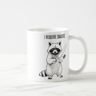 Ik heb snacks nodig Raccoon Funny Halloween Retro Koffiemok