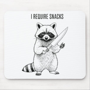 Ik heb snacks nodig Raccoon Funny Halloween Retro  Muismat