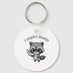 Ik heb snacks nodig Raccoon Funny Halloween Retro  Sleutelhanger
