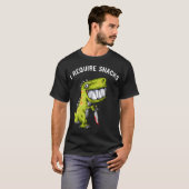 Ik heb snacks nodig T Rex dinosaurus meme grappige T-shirt (Voorkant volledig)