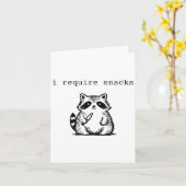 Ik heb snacks nodig Wasbeer Grappig Boze vuilnisbe Kaart (Gele Bloem)