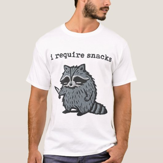 Ik heb snacks nodig Wasbeer T-shirt (Voorkant)