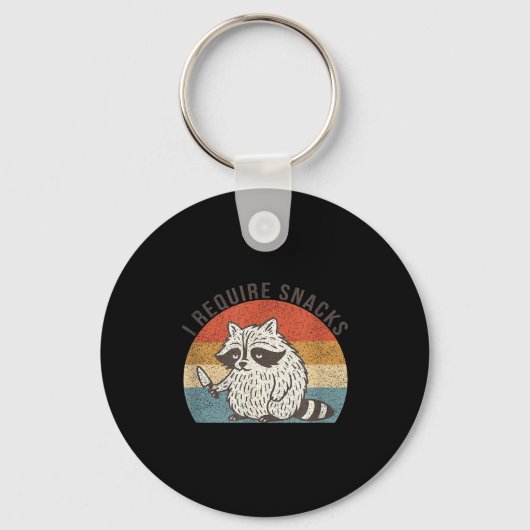 Ik heb snacks nodig Wasbeer T-shirt mannen vrouwen Sleutelhanger (Voorkant)