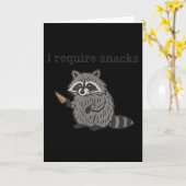 Ik heb snacks nodig Wasbeer T-shirt voor mannen en Kaart (Gele Bloem)